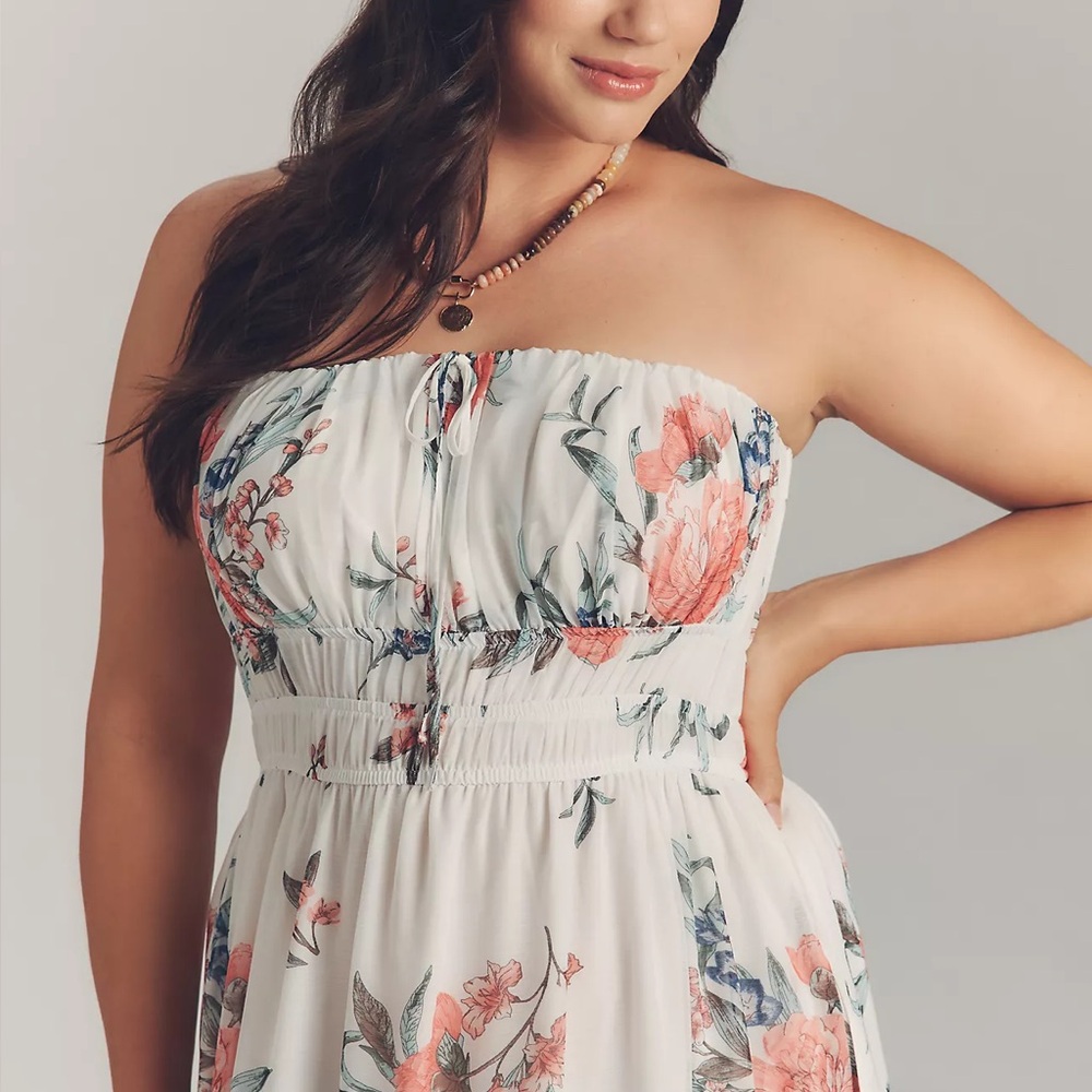 Anthropologie Somerset Strapless Chiffon Midi Dress - Picture 10 of 10